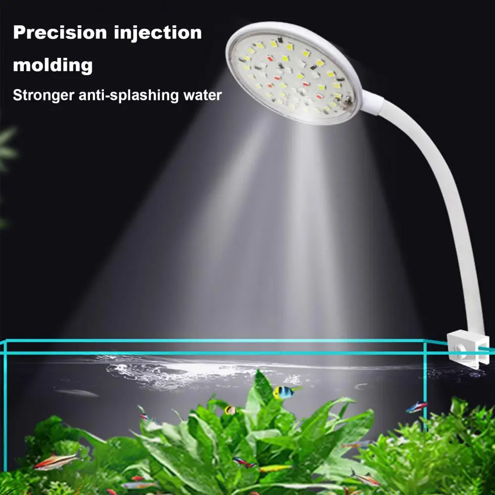 Universal Tube Fish Tank Lamp Energy-saving 5w/7w Fish Tank Clip Lamp with Usb Power Full Spectrum Waterproof Algae for Turtle