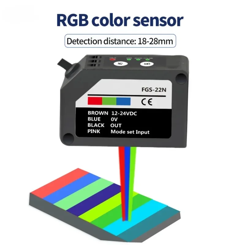 Color Recognition Photoelectric Sensor Color Correction Photoelectric Switch RGB Color Mark Sensor