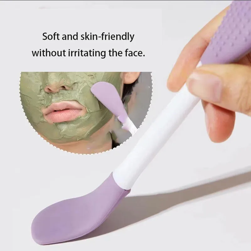 Double Head Silicone Facial Mask Brush Soft Mud Mask Applicator Deep Cleansing Massage Brush Multifunctional Face Skin Care Tool