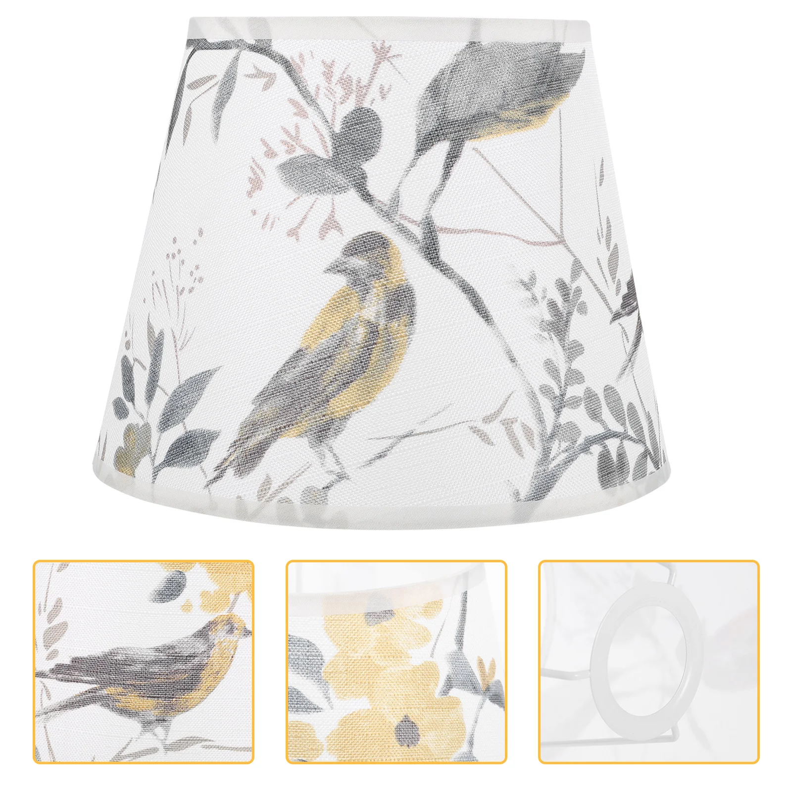 

Fabric Lamp Shades Flower and Bird Lampshade for Floor Light Covers Cloth Bedside Decorate Table