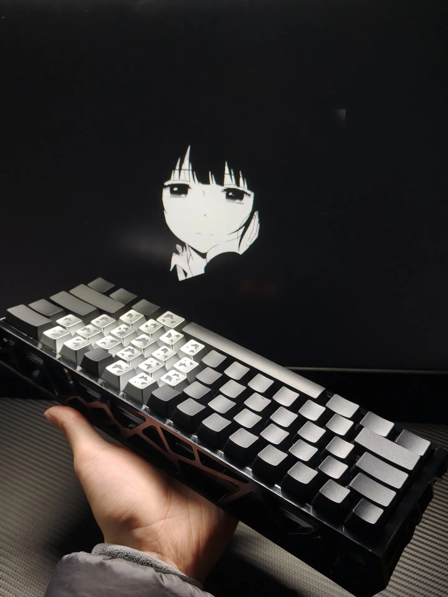 Custom Silver ButterflyTheme Compact Gaming Layout RGB Custom Magnetic Axis Keyboard Competitive Shooter Rapid Stop Durable Gift