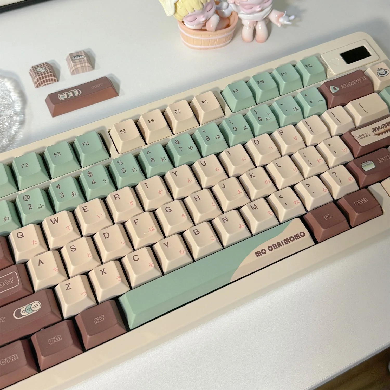 Matcha Theme Keycaps 126 Keys PBT Keycap Nice Customization Chreey Pbt Mechanical Keyboard Cap Ansi Layout Keycap for MX Switch