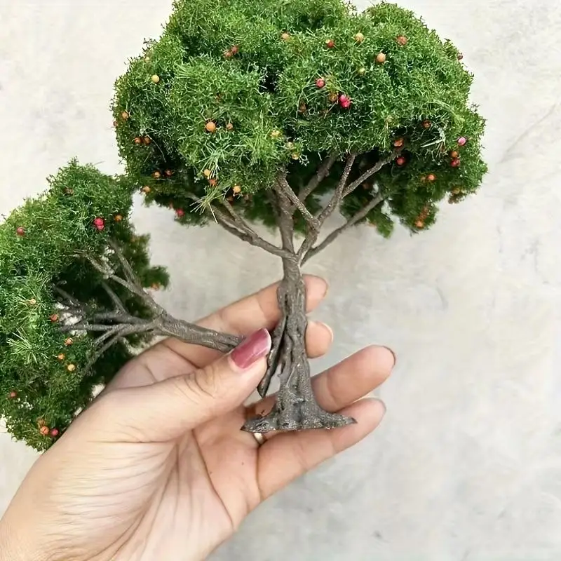 1Pcs Dollhouse Miniature Plastic Fruit Tree Model DIY Sand Table Building Realistic Fruit Tree Landscape Decoration Accessories