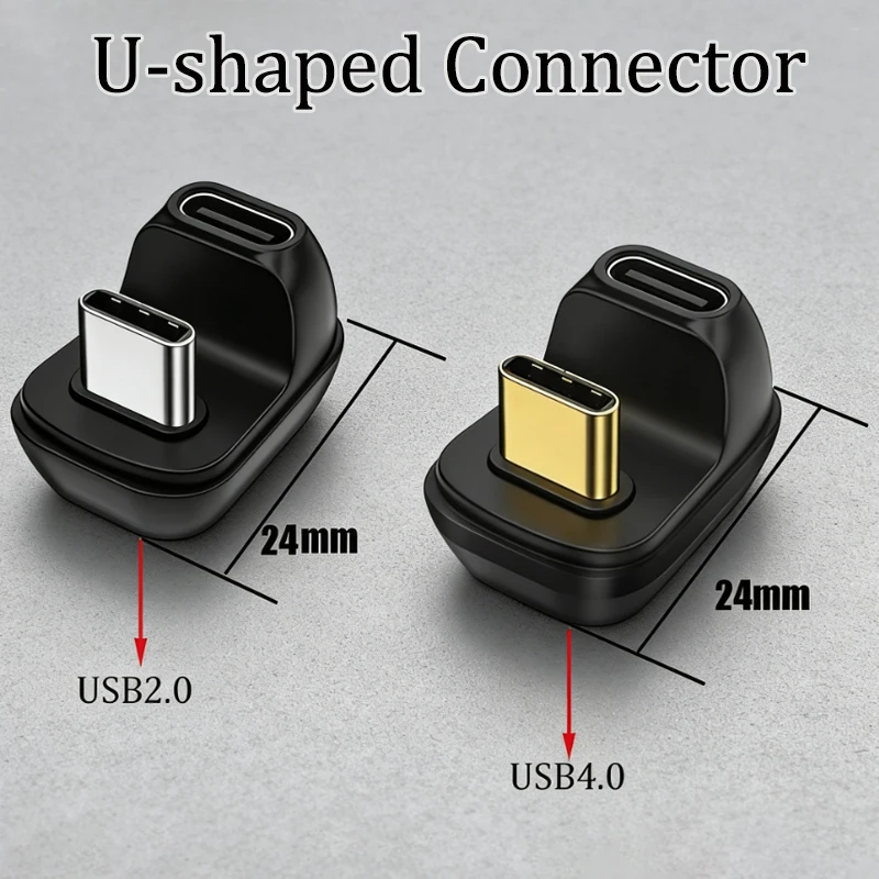 

1PCS Typec Male To Female U-shaped Elbow Data Extension Cable USB2.0/4.0 Charging Port Converter Game Unstoppable TPC Phone 1307
