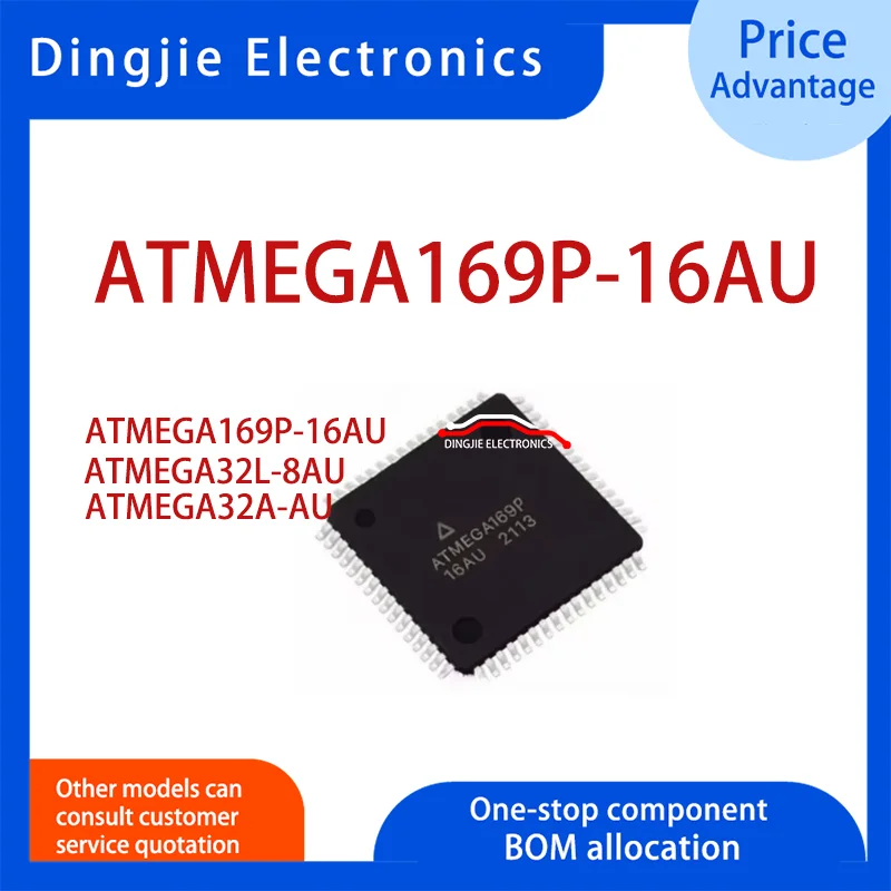 1PCS 100% New ATMEGA32-16AU ATMEGA32L-8AU ATMEGA32A-AU ATMEGA32 16AU ATMEGA32L 8AU ATMEGA32A AU QFP-44 Chipset