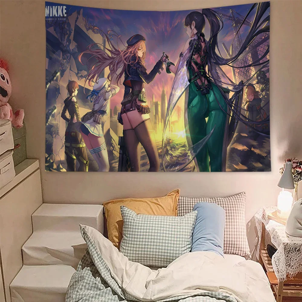 Nikke The Goddess of Victory Mechanical Printed Large Wall Tapestry Indian Buddha Wall Decoration Witchcraft Bohemian Blanket
