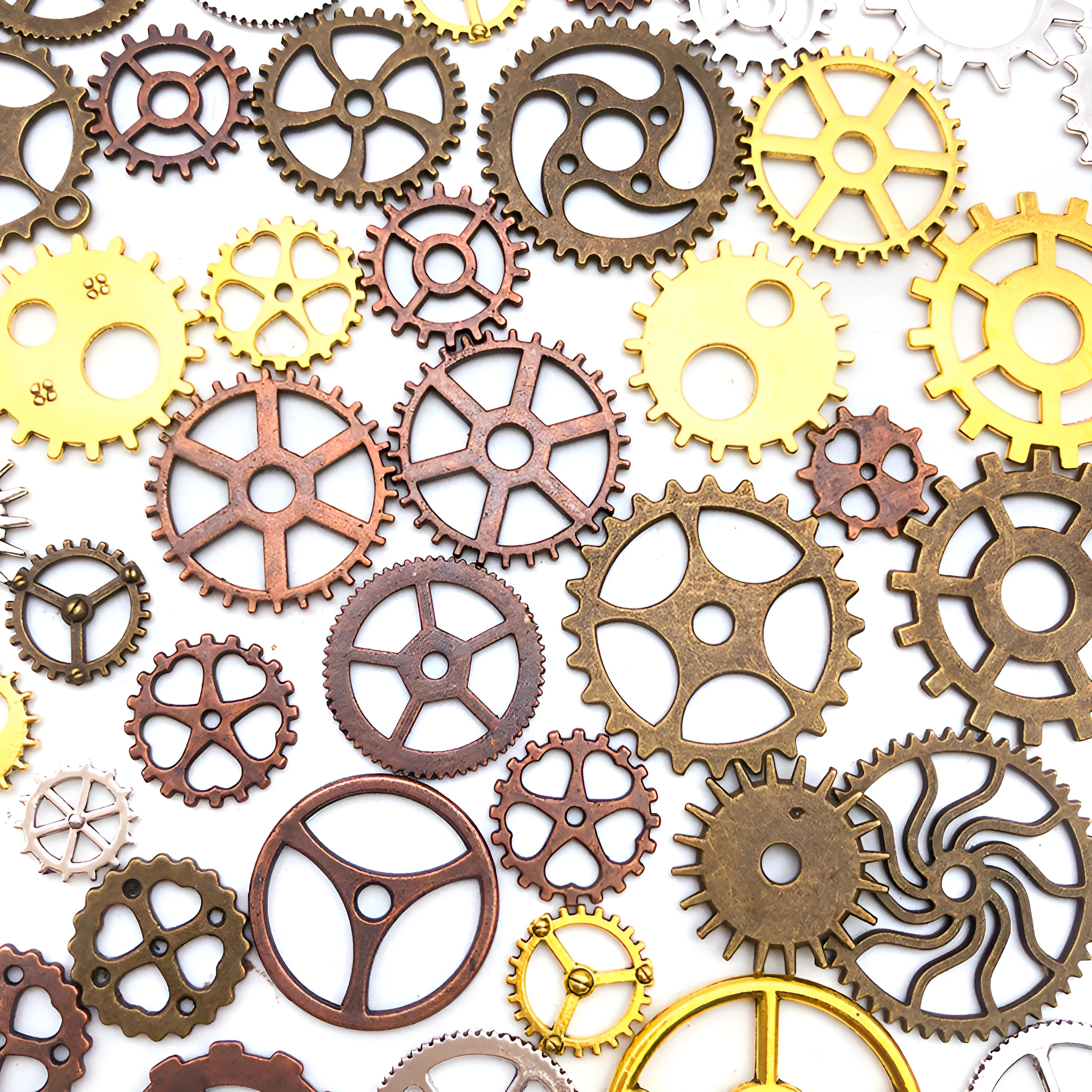 About 50g Random Mix Color Mix Size Metal Mechanical Steampunk Cogs Gears Charms Pendant For DIY Jewelry Making Accessories