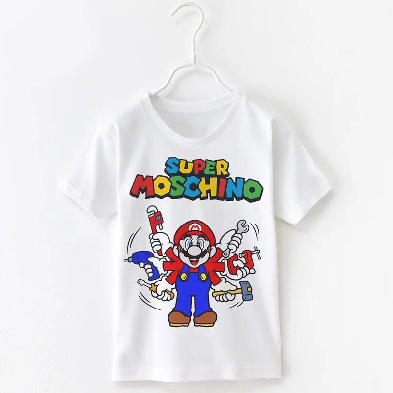 سوبر ماريوس بروس بنين بنات تي شيرت أنيمي الشكل العربة العلجوم كوبا ديزي الخوخ الصيف قصيرة الأكمام المحملة القمم رجل ملابس حريمي #6