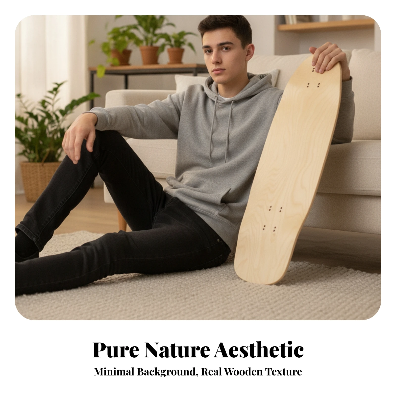 Skateboard Complete Deck - Surfskate Deck Rounded Nose and Tail