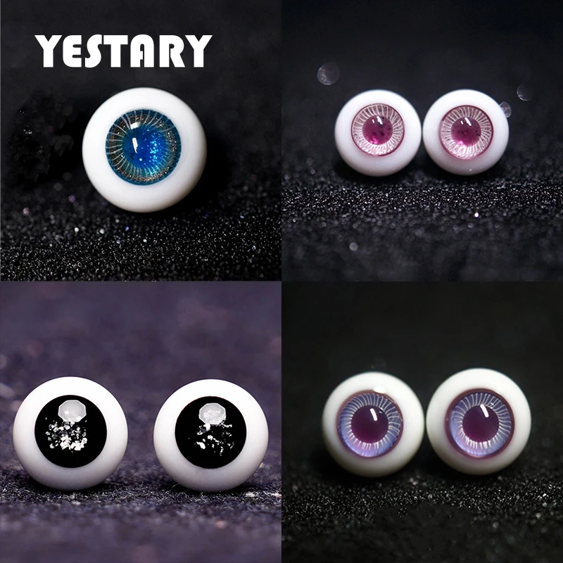 

YESTARY BJD Dolls Eyes Anime 10MM Eyeballs 3D Movable Black Pearl Low Arc DIY Glass Eyes For 1/8 OB11 BJD Doll Accessories Eyes