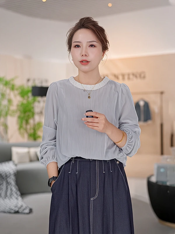 

Повседневная женская одежда премиум-класса с кружевным воротником, тонкая осенняя модная женская одежда премиум-класса, дышащая irt