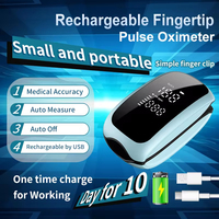 Rechargeable Medical Oximeter Strap Lanyard Fingertip Pulse Oximeter Blood Oxygen Saturation Monitor Digital LED Display Child