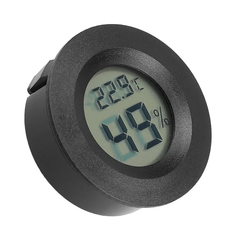 1~10PCS +70°C Mini LCD Digital Thermometer Hygrometer Round Temperature Humidity Tester Sensor Detector For Freezer Cigar Box image 3