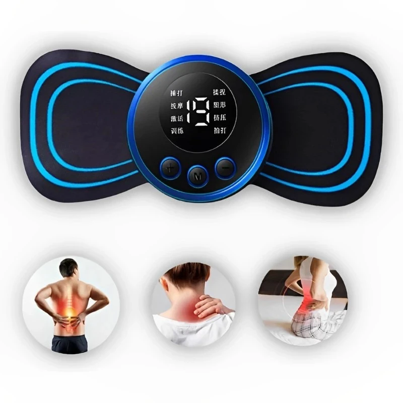 LCD Display EMS Neck Massage Electric Massager Cervical Neck Back Patch 8 Mode Pulse Muscle Stimulator Portable Relief Pain