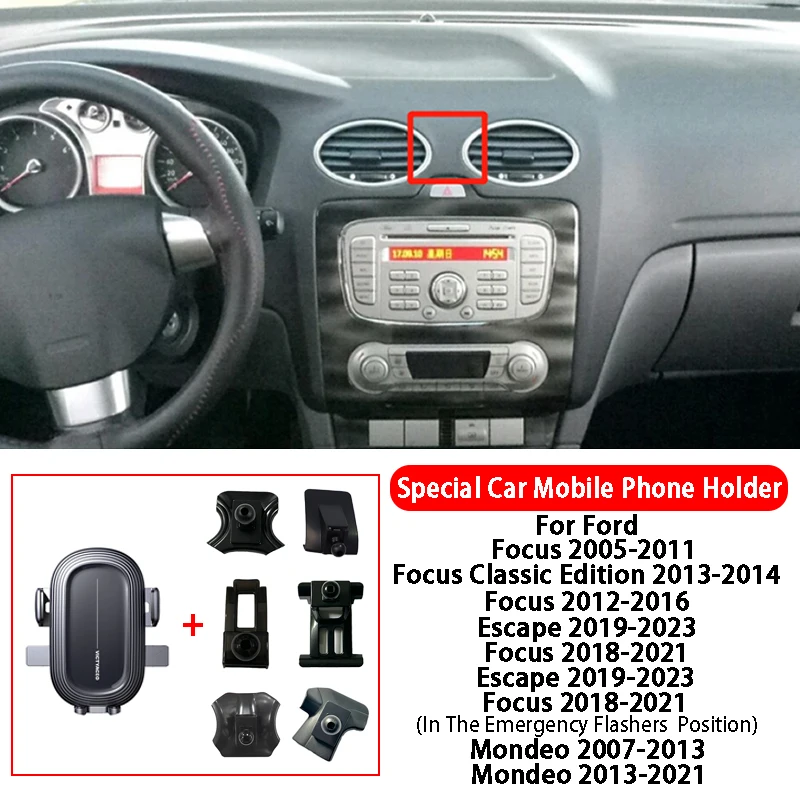 

For Ford Focus Classic Edition Escape Mondeo Escort Edge ST PLUS Car Mobile Phone Holder Dashboard Air Outlet Special Bracket