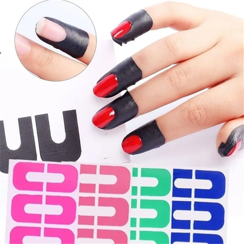 U-shape Nail Form Guide Sticker Stripping Tape Anti-splash Protection Nails Creative Fingerprint Stickers Finger Skin Protection