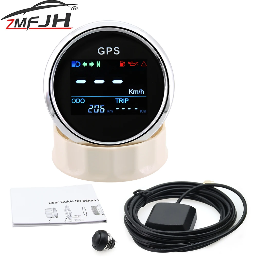 

Цифровой GPS-спидометр 52 мм с GPS-антенной, одометр, индикатор скорости для лодок, автомобилей, мотоциклов, 12В/24В