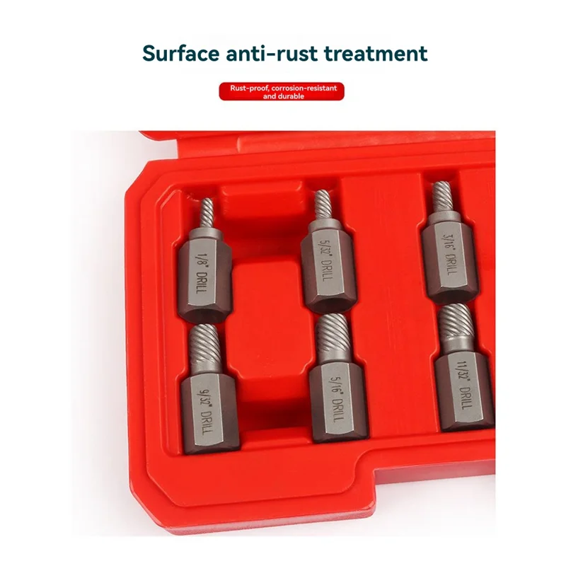 

A26F-Broken Screw And Bolt Removal Essentials: 10PCS Hex Head Multi-Spline Extractor Set, Left-Hand Spiral Design