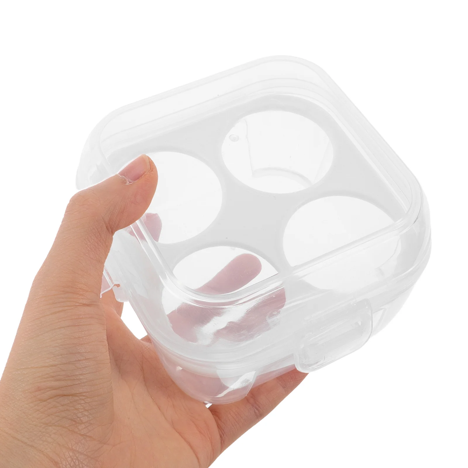

2pcs Outdoor Storage Box Shockproof Portable Transparent Plastic Egg Holder Camping TravelReusable Container Egg Organizer