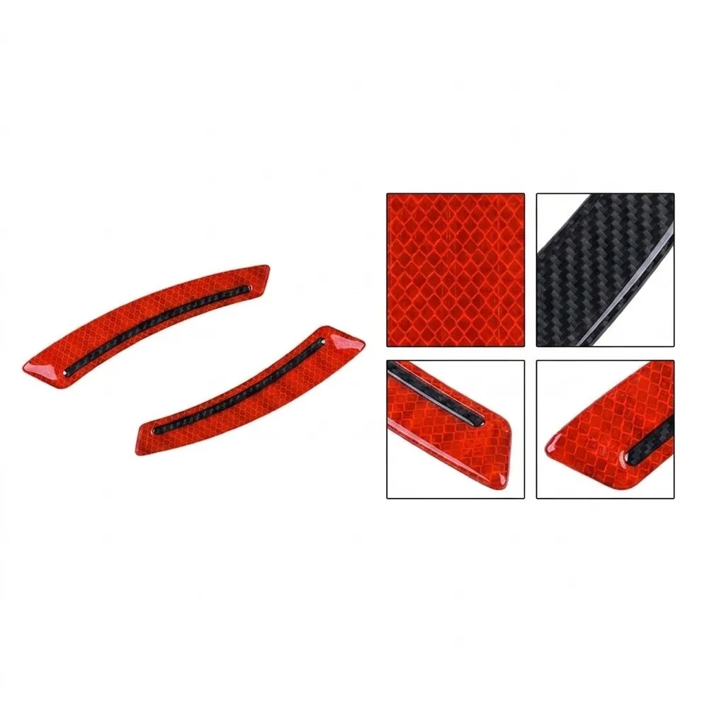 2Pcs Red Reflective Car Stickers, High Reflective Brightness, Epoxy Coating for Durability, Easy to Use Double Sided