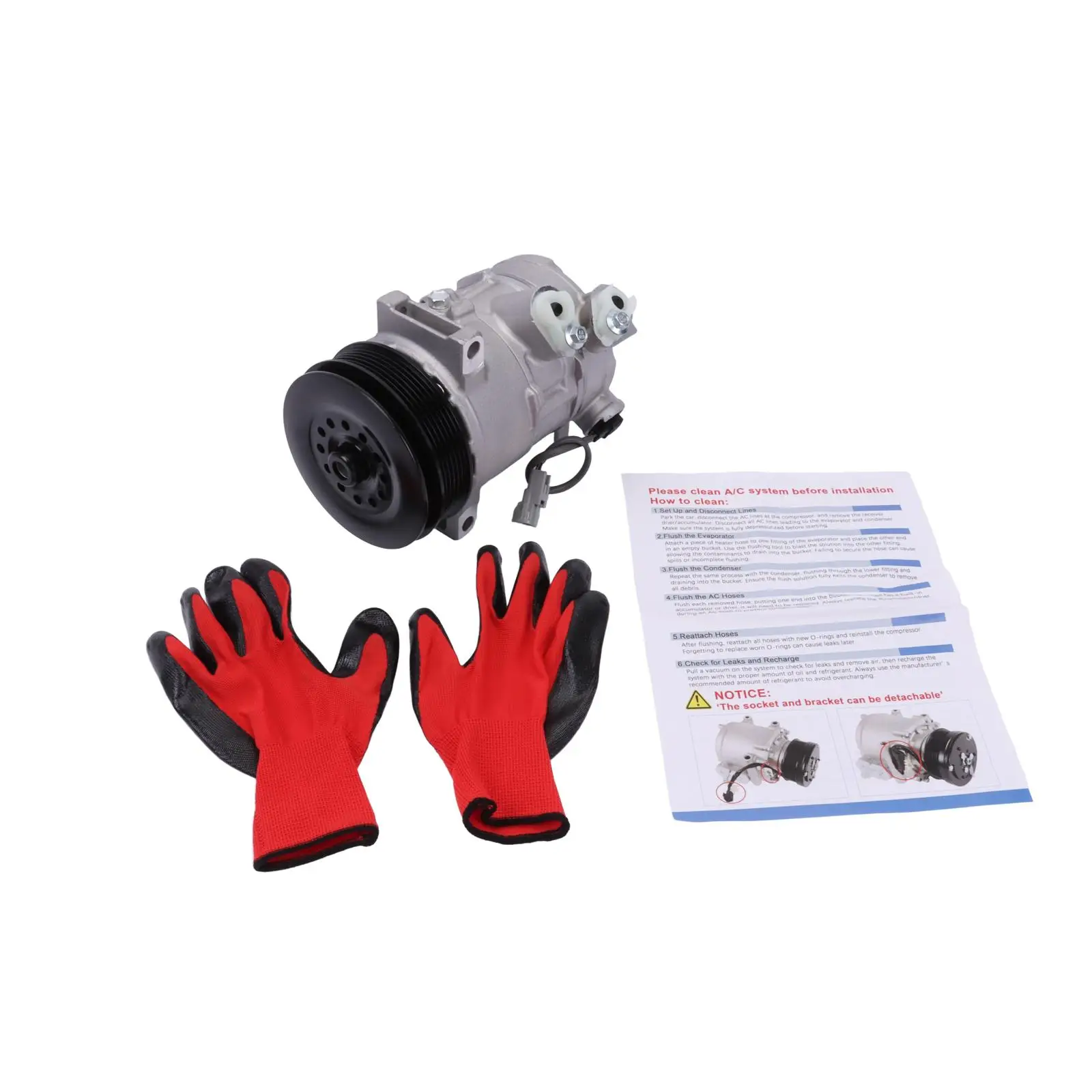 Refurbishment A/C AC Compressor 12V 6PV For 2009-2016 Jeep Compass 2009 2010-2012 Dodge Caliber CO 30011C Air Conditioning Car Engine Accessories Replacement Parts US Warehouse Replace OE 55111610AA,55111610AB,55111610AC,RL111610AB,2022670AM 157388