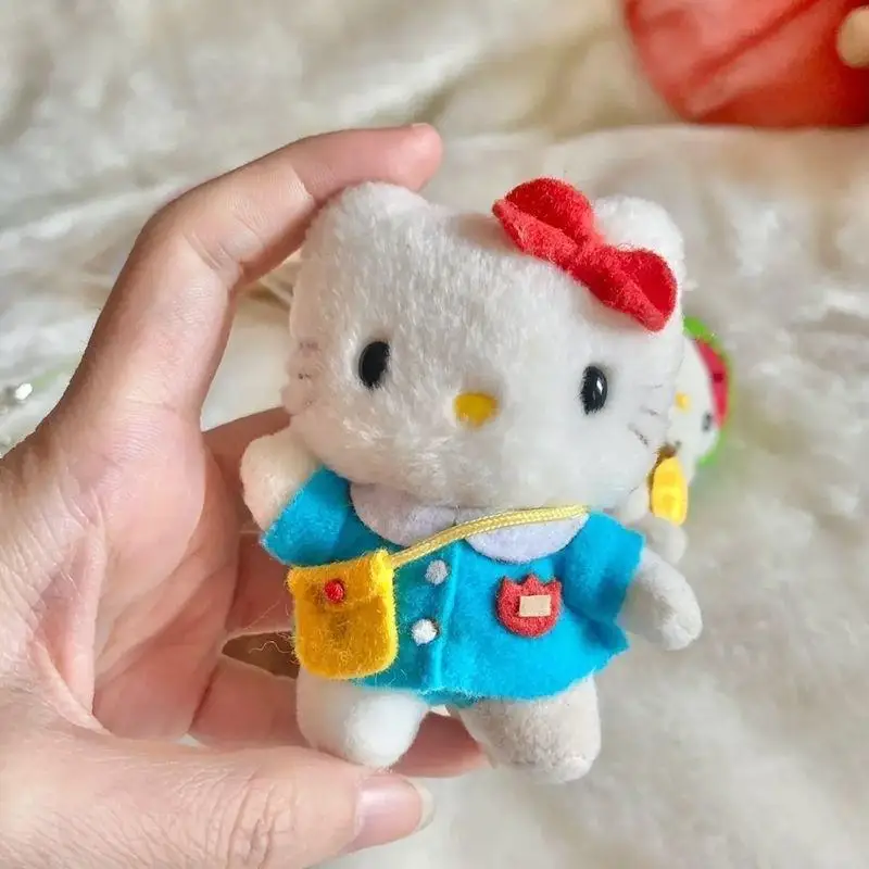 Hello Kitty Stuffed Toys Key Chain Sanrio Doll Plush Pendant Anime Kindergarten Keychain Cute Girl Doll Backpack Pendant Gift