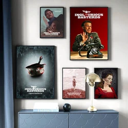 Inglourious Basterds Military War Movie Posters Canvas Painting Brad Pitt Quentin Wall Art Picture Cinema Sofa Background Decor