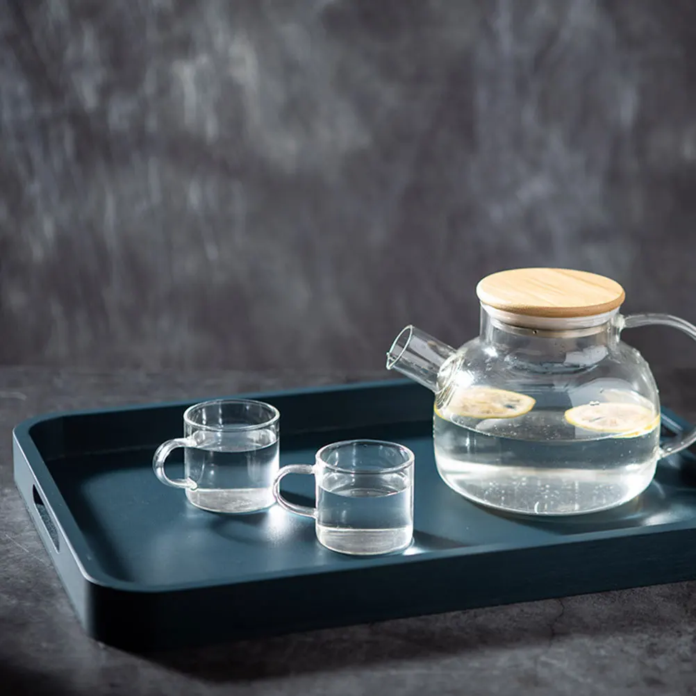 

1Pcs Tea Tray Bamboo Wood Serving Tray Nordic Design Food Service Plate for Snacks Cakes Bread Home Coffee Shop Use