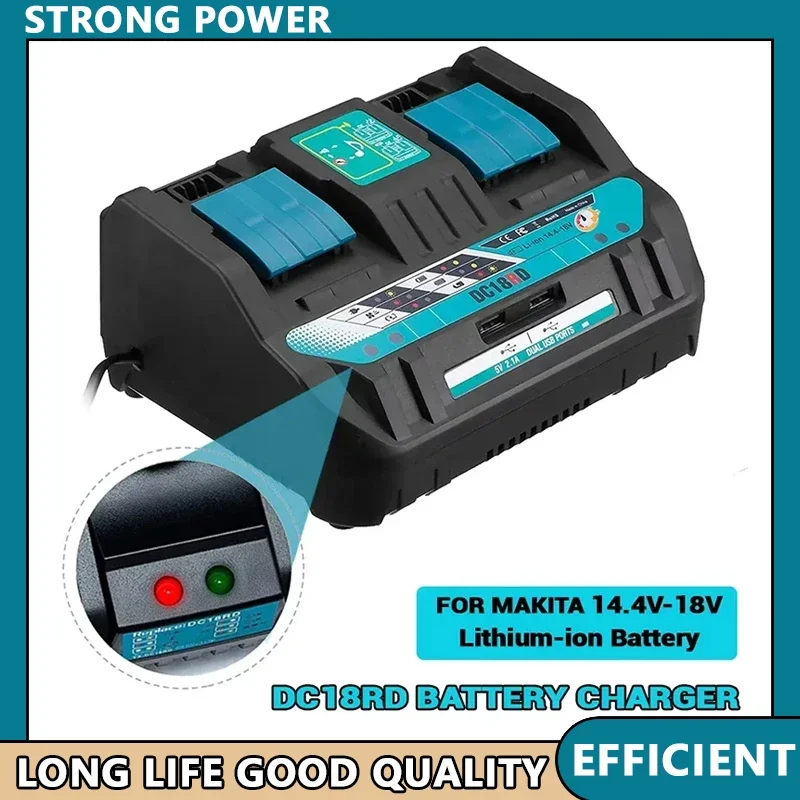

For Makita 14.4V 18V BL1830 Bl1430 DC18RC DC18RA Fast Charging Newest Double Li-ion Battery Charger 4A Charging Current