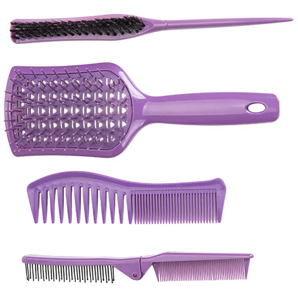

Набор из 4 профессиональных парикмахерских расчесок: антистатические, термостойкие, для распутывания и укладки волос, для салонов и домашнего использования, безопасные