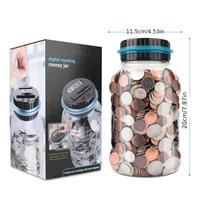 Electronic Piggy Bank Counter Coin Digital LCD Counting Coin Money Saving Box Jar Coins Storage Box For USD EURO Money Gifts