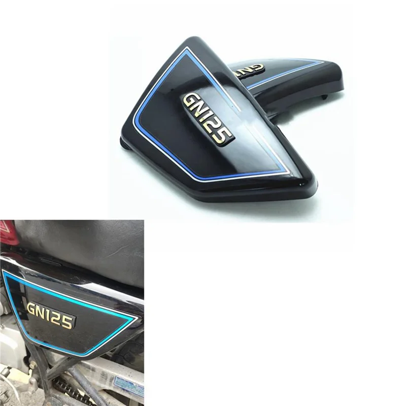6X Black Motorcycle Battery Side Cover Frame Side Covers Panels For Suzuki GN125 GN 125 - Image 3