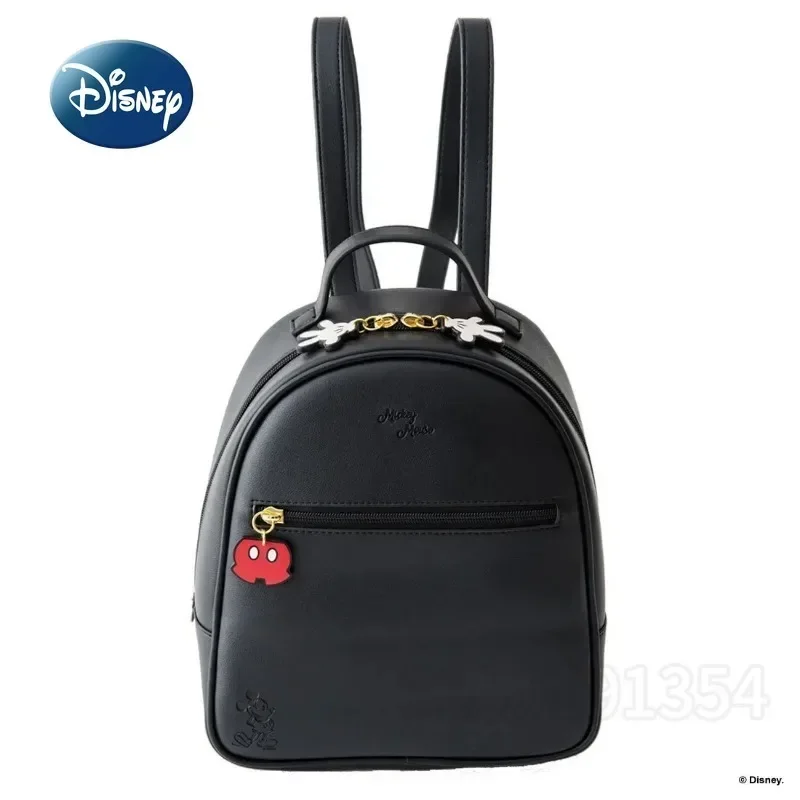 Disney Mickey ใหม่ Mini กระเป๋าเป้สะพายหลังแบรนด์หรูแฟชั่นผู้หญิงกระเป๋าเป้สะพายหลังการ์ตูนน่ารักกระเป๋าเป้สะพายหลังลําลองคุณภาพสูง