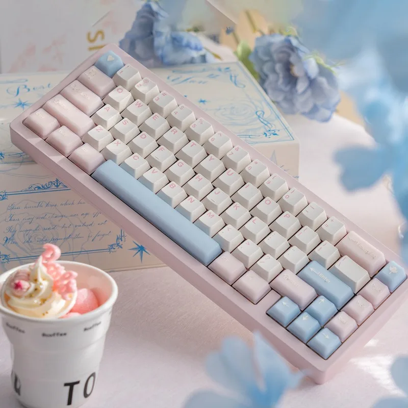 Semi-transparent Theme Keycaps Set Customized PC/PBT Sublimation Cherry Profile Keyboard Cap for Mechanical Keyboard Accessories