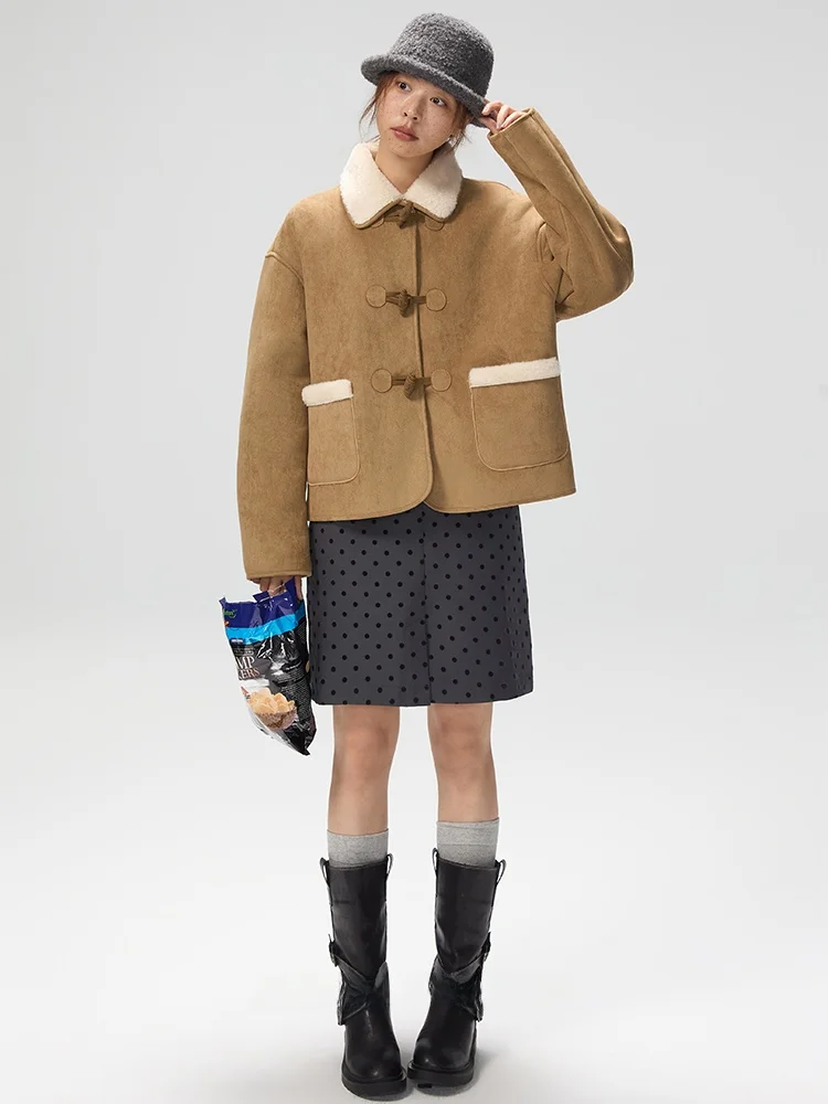 about Passion Retro Suede Lamb Fur Jaet Women's Autumn Winter Design Inteated Leather Fur Coat Warm Sli Ladies Outerwear