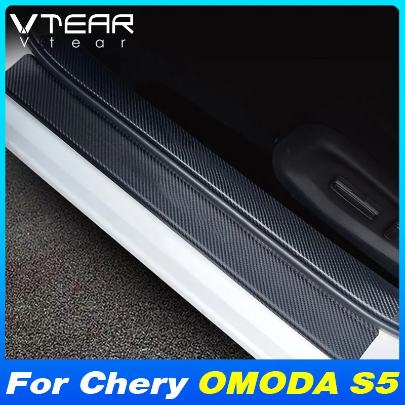

Vtear Car Interior Door Sill Stickers Cover Decoration Exterior Pad Trunk Rear Bumper Mat Accessories Parts For Chery Omoda S5