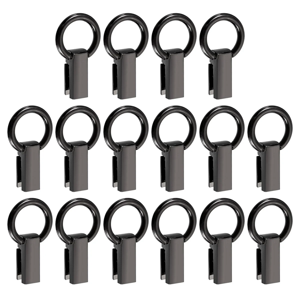 16PCS Bag Side Clip Buckle Metal Suspending Handbag Strap Chain Connector with D Ring for DIY, Metallic Black