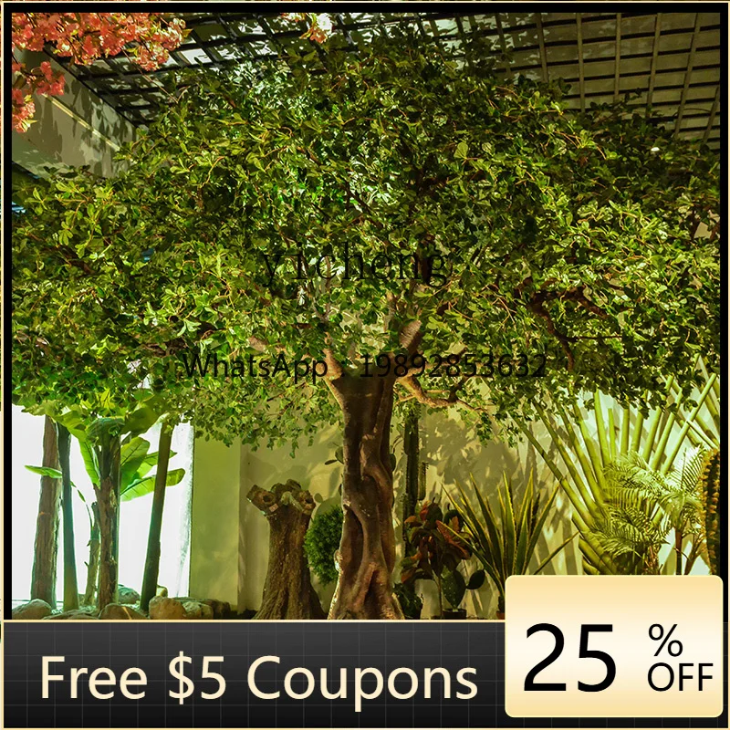UU  simulated tree large indoor simulated green plant banyan tree shopping mall hotel fake tree landing landscape potted plant