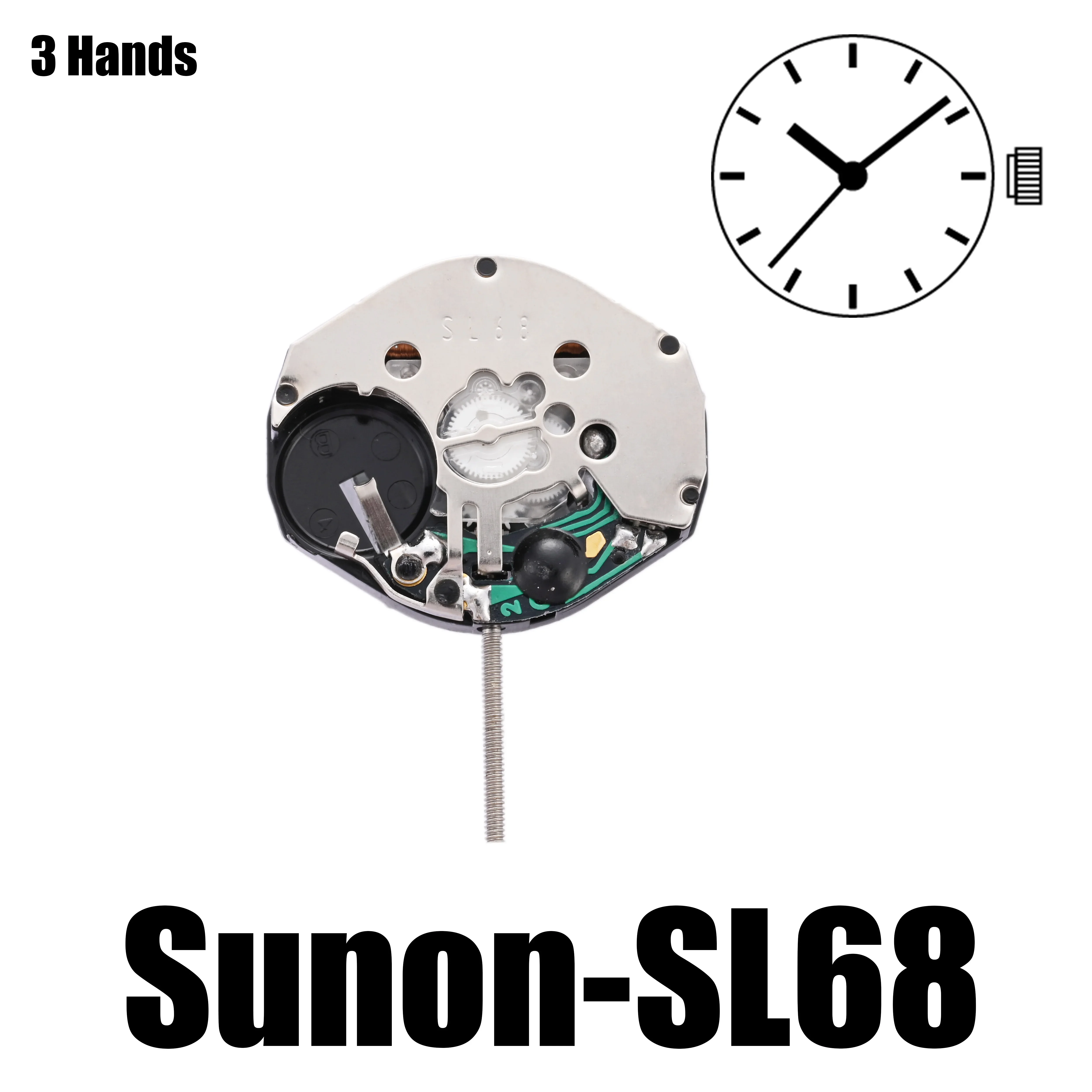 100PCS Sunon SL68 Movement Quartz Movement Repair Replacement SL68 For Watches Repair Parts Watch Aftermarket Replacements