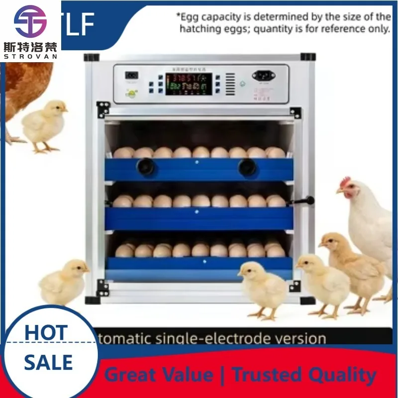 High Hatching Rate Fully Automatic Digital Egg Incubator Auto Turning Bird Chicken Duck Emu Ostrich Goose Warranty Poultry Farm