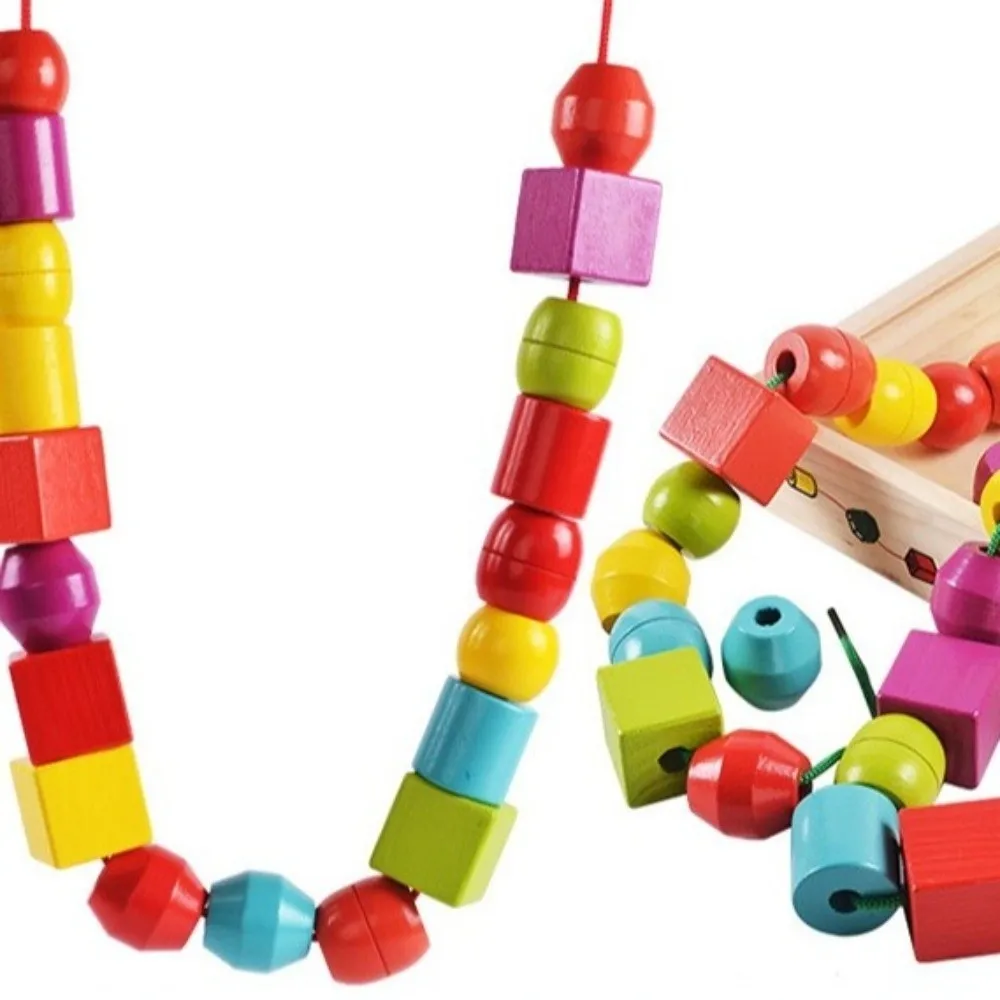 Buntes Holzspielzeug, Holzmaterial, passendes Spiel, frühes Lernspielzeug, Perlendesign, lustige Farbform, passendes Puzzle