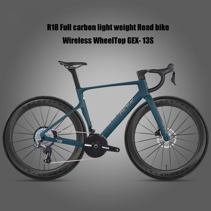 

Light Weight Full Carbon Road Bike 28C WheelTop GEX-13S Wireless Disc Aero Racing Closed Plate Bicycle With 54T Ratchet Wheels