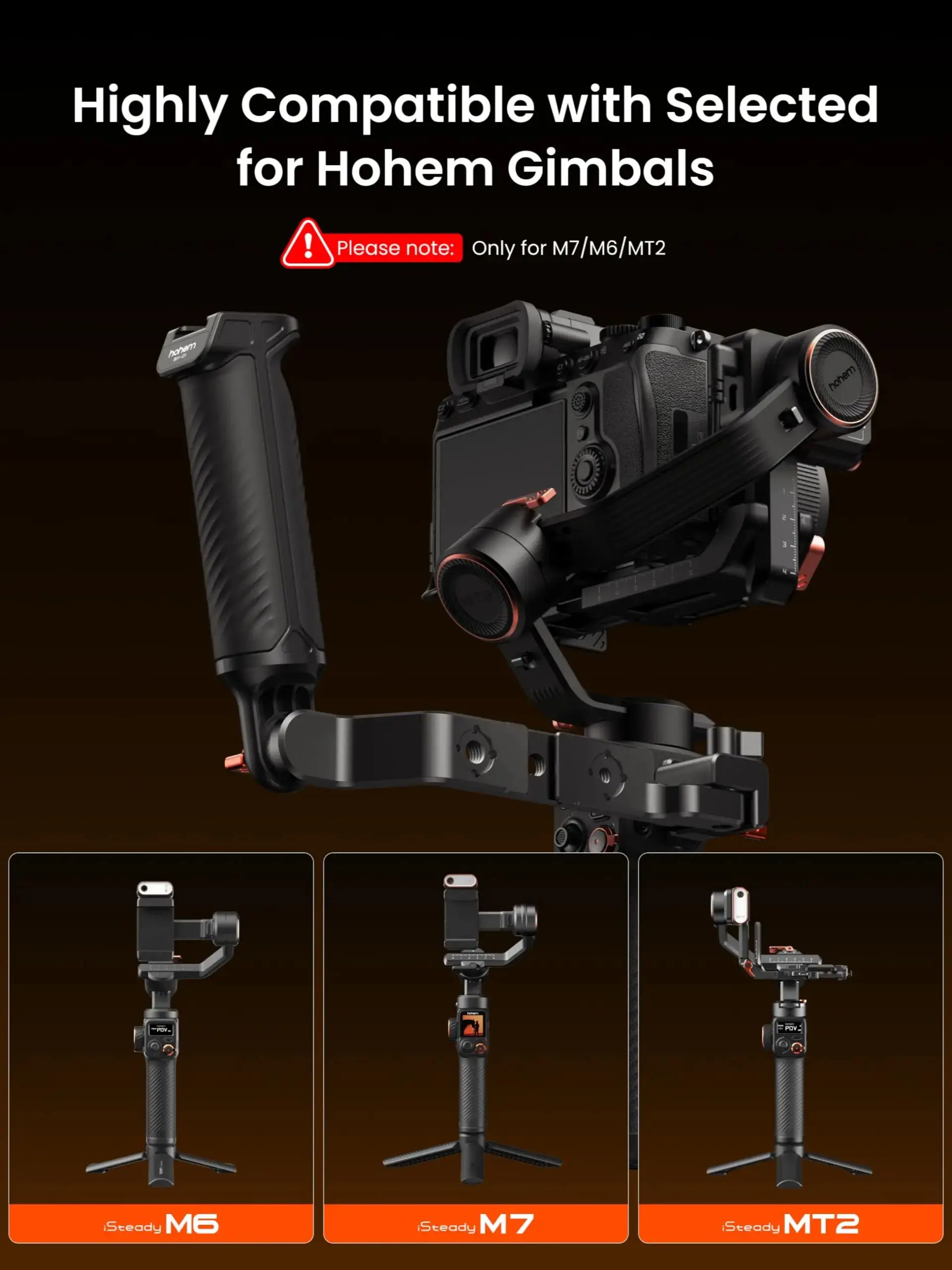 Regulowany uchwyt do gimbalu Hohem, ergonomiczny uchwyt do iSteady MT3/MT2/M6 & MT3 Pro & M7, do zdjęć z niskiego kąta. — zdjęcie produktu 7
