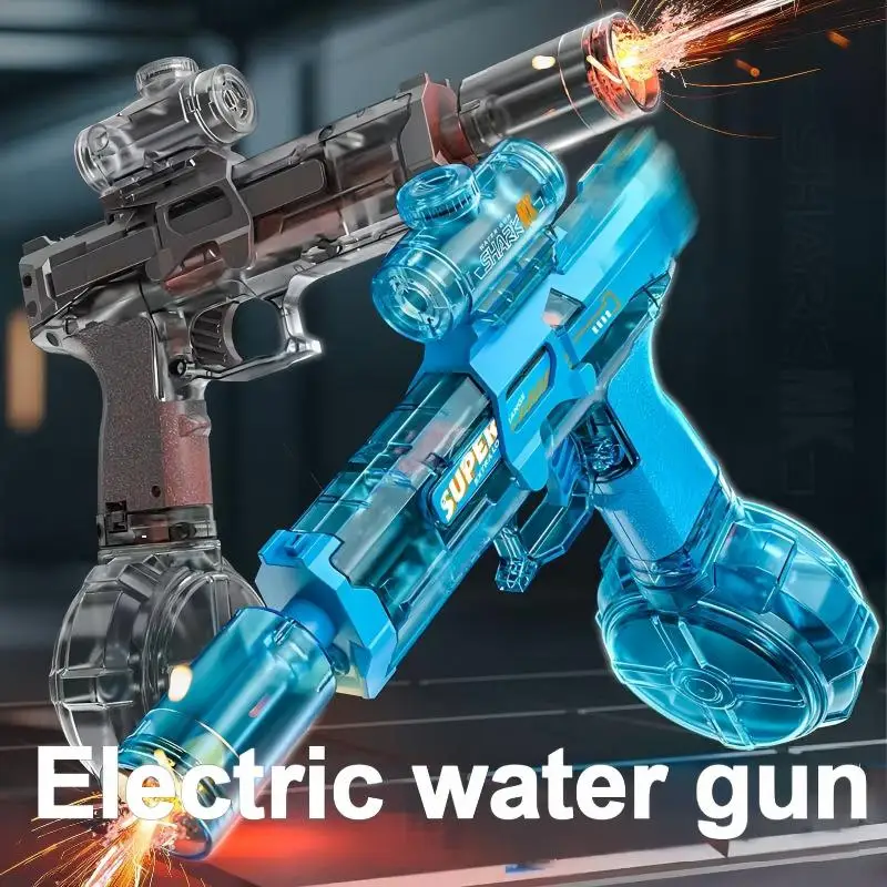 مسدس مياه كهربائي عالي الضغط للأطفال في الصيف في الهواء الطلق على الشاطئ وحمام السباحة والحديقة لعبة مسدس مياه أوتوماتيكية لألعاب القتال #1