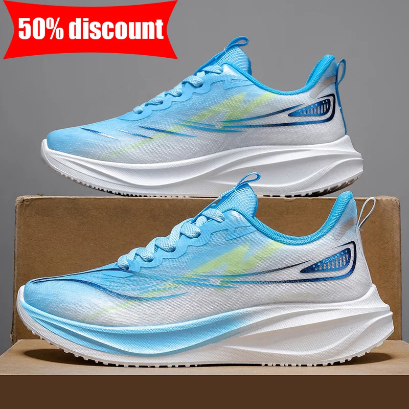 Men's Breathable Mesh Running Shoes, Lightweight, Soft Sole, Lace-up, For Outdoor Sports And Tennis_voghion.com