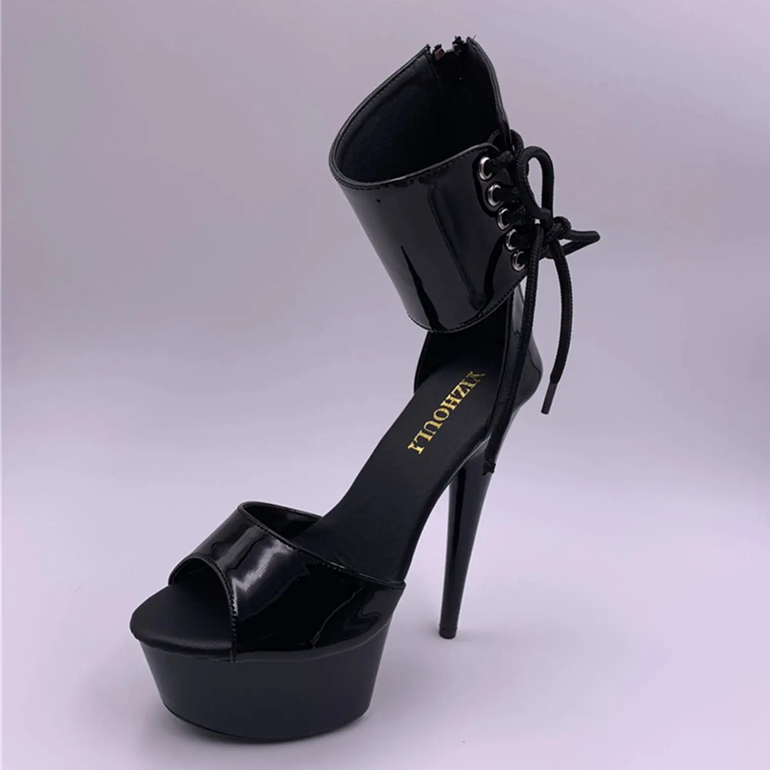 

Summer New Pole Dance Sandals for Women Ankle Strap Thin Heels Platform 15CM High Heels Modern Nightclub Shoes