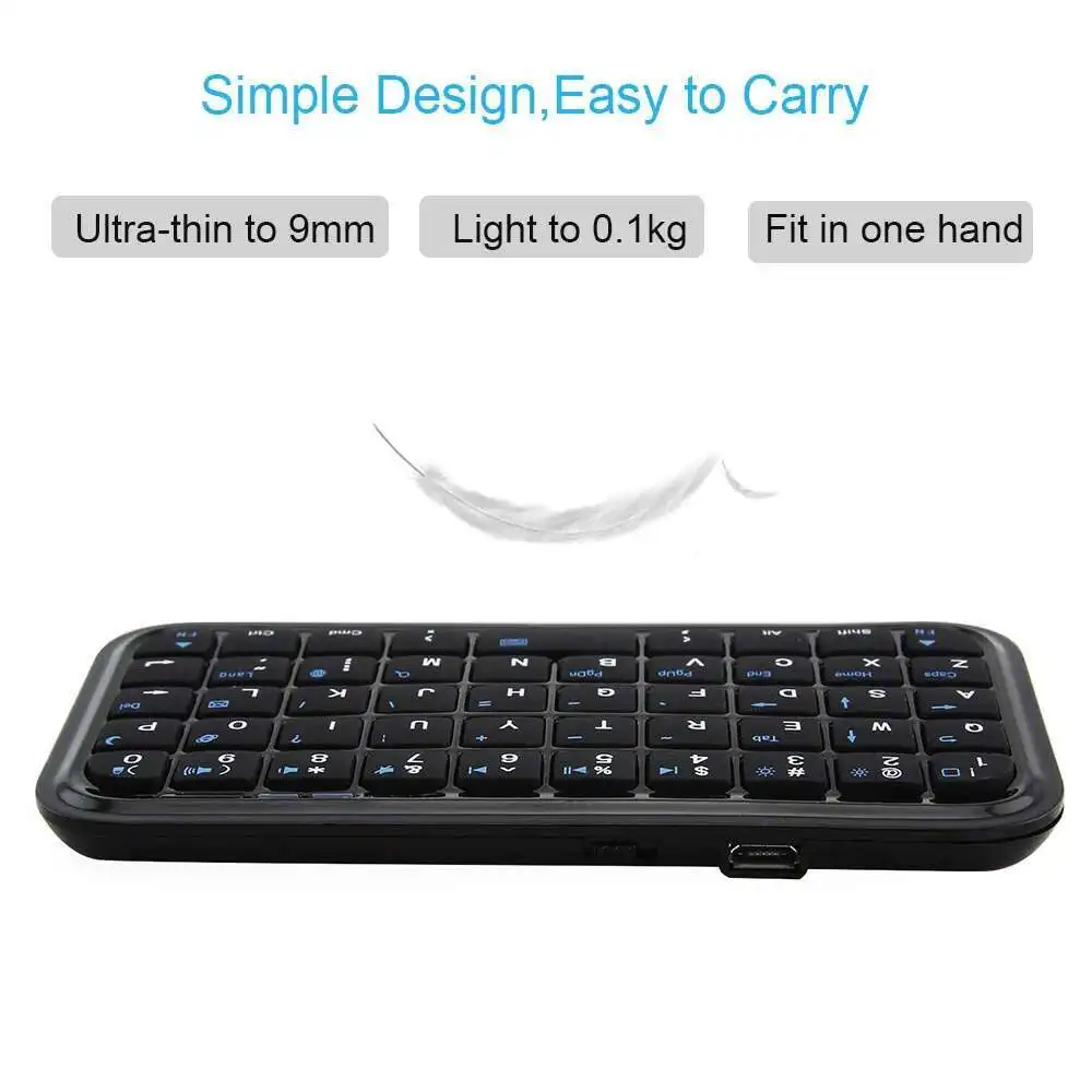 New Bluetooth5.0 Mini Keyboard Ultra-Thin Portable Silent Keypad For iPad/iPhone/Android Slim Keys Ergonomic Design For Gifts