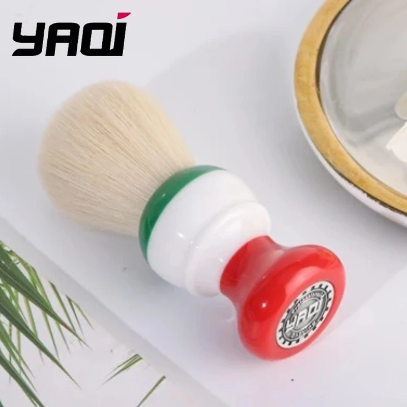 2026 YAQI Freedom Italian Flag 24mm Cashmere Synthetic Knot Men's Shaving Brush