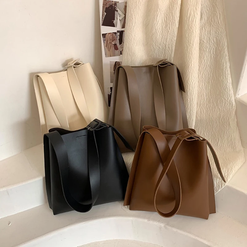 2022 Fall Trend Shoulder Bags For Women Large Capacity Soft PU Leather Square Tote Luxury Brand Designer Lady Messenger Bag