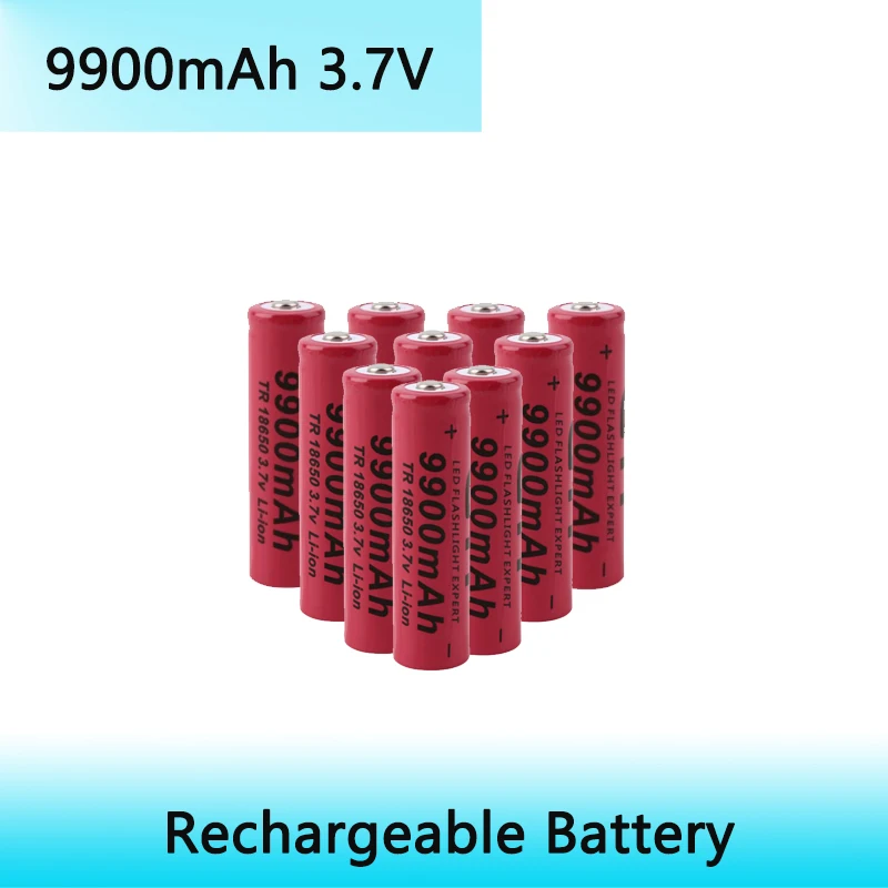 18650 3,7 V 9900mAh аккумуляторная батарея для светодиодной лампы